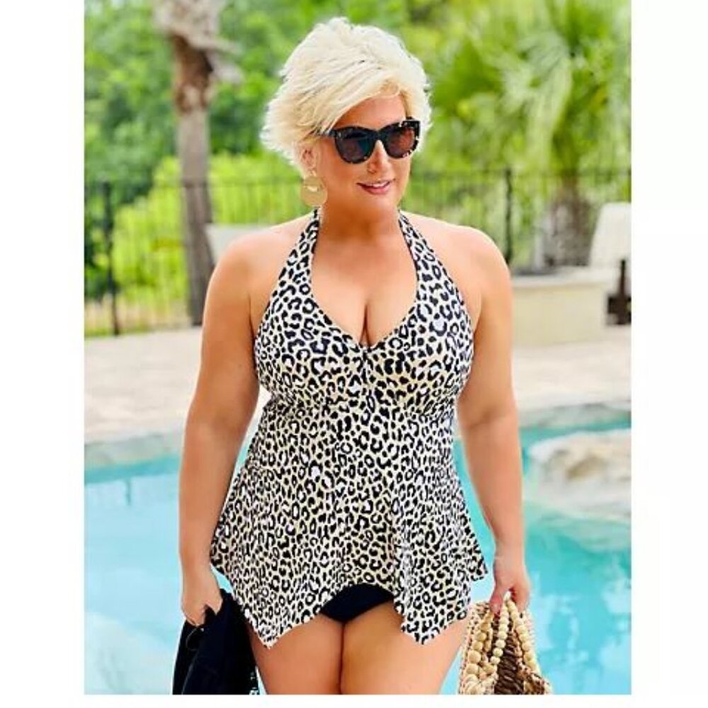 Kim Gravel "X Swimsuits For All" Hanky Halter Swim Top / Tankini -  Size: 4